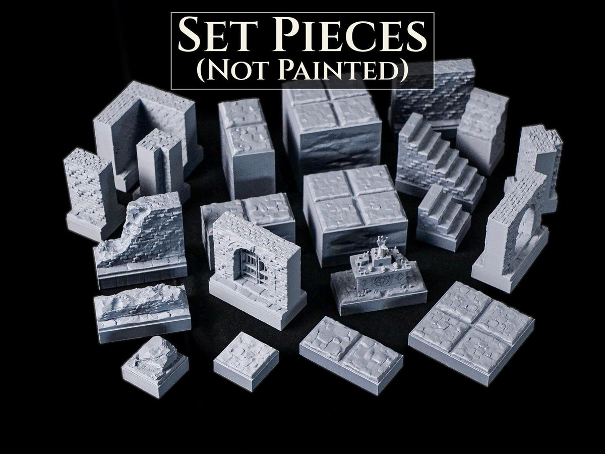 Magnetic DnD Dungeon Terrain – 54-Piece Core Set, 28mm Tabletop RPG - Modular image 6