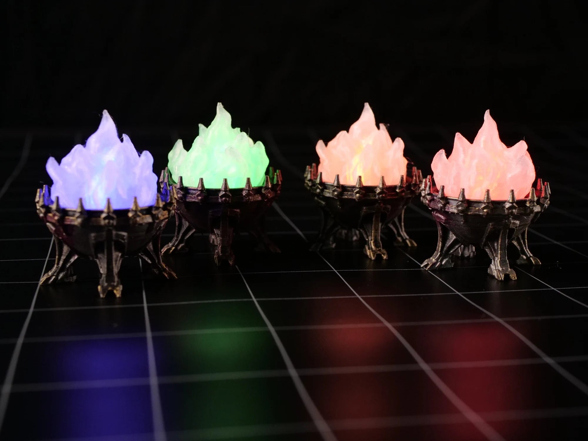 Explore four illuminated fantasy braziers