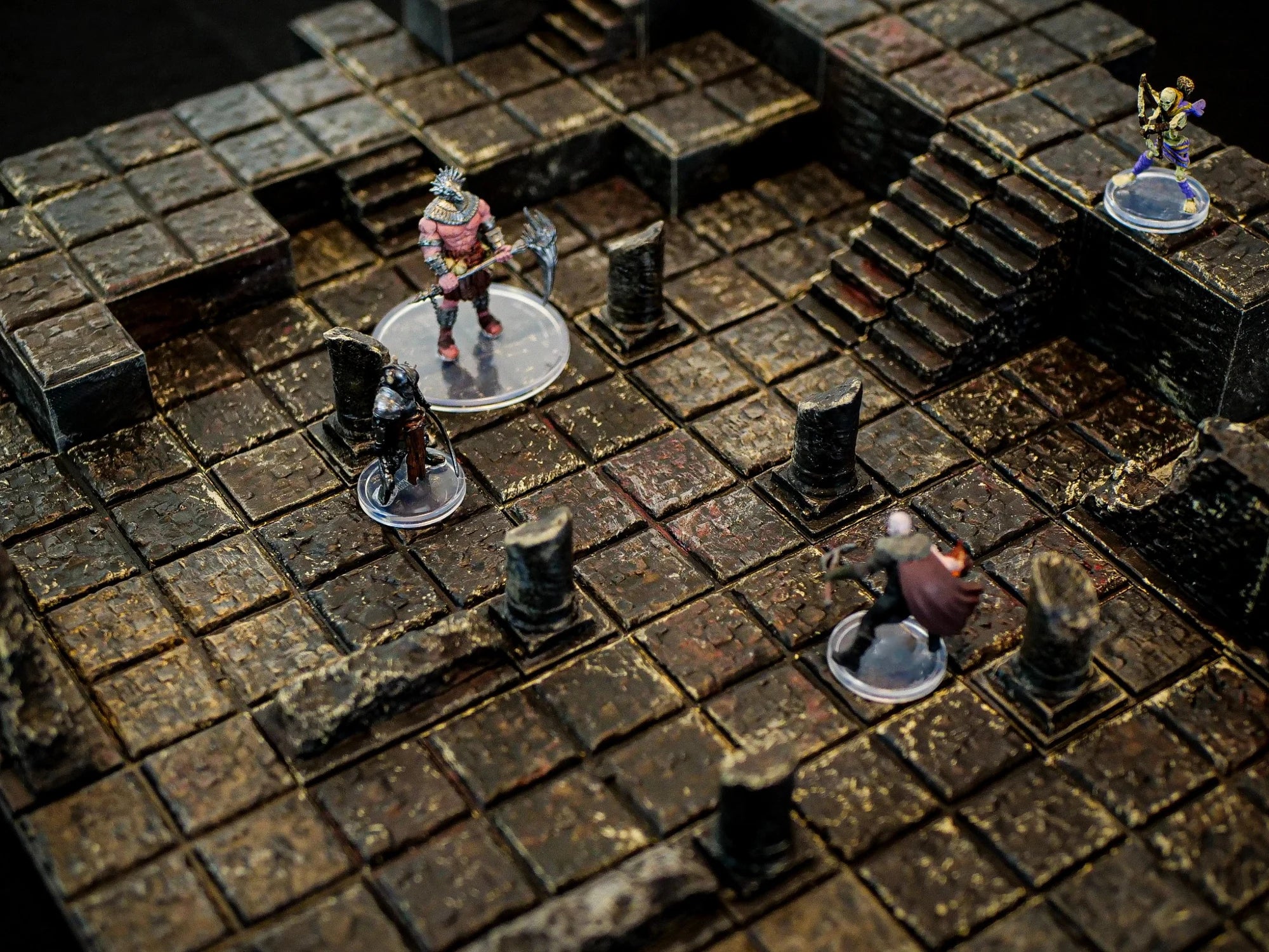 Explore the layered dungeon scene
